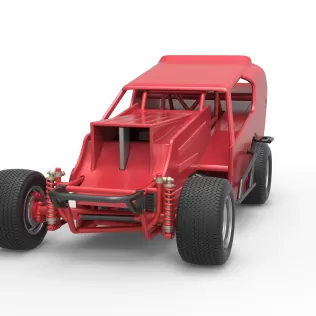 Vintage Dirt Modified stock car Version 4 Scale 1:25 - Model thumbnail 5