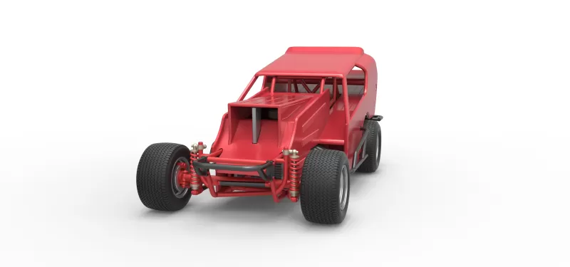 Vintage Dirt Modified stock car Version 4 Scale 1:25 - Model preview 5
