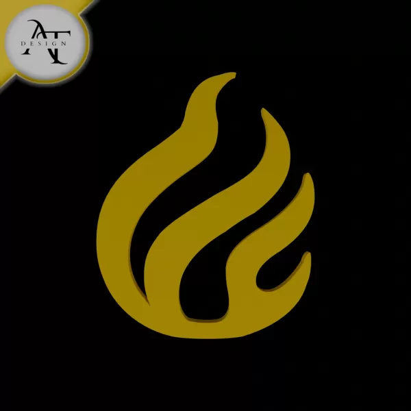 Simple Flame Symbol - 2D Art - Model preview 1
