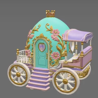 Royal Fantasy Egg Carriage - STL File 3D Printable - Model thumbnail 5