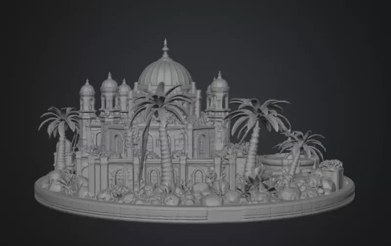 Azure Oasis Palace STL File for 3D Print - Model preview 15