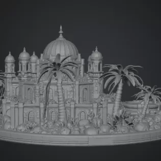Azure Oasis Palace STL File for 3D Print - Model thumbnail 15