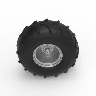 Front wheel from Mud dragster Version 4 Scale 1:25 - Model thumbnail 6