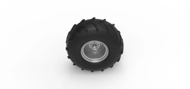 Front wheel from Mud dragster Version 4 Scale 1:25 - Model preview 6