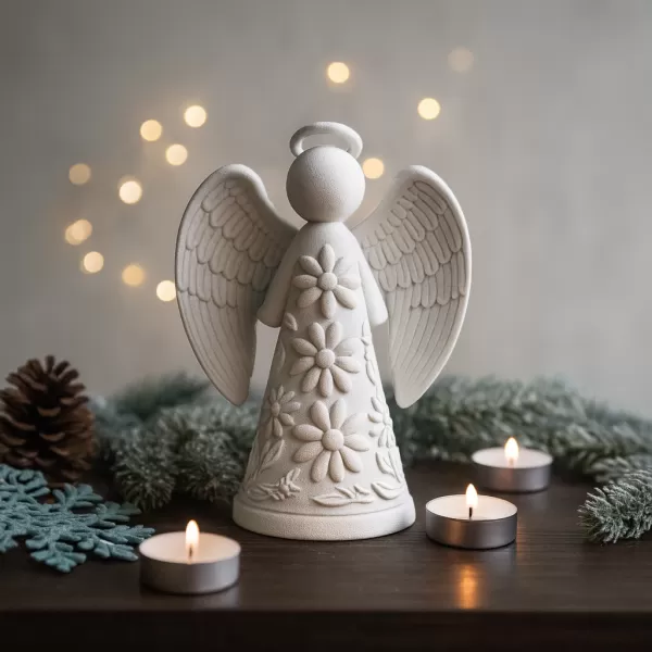 Christmas Angel Candle Holder | Glowing Holiday Decoration - Model preview 2