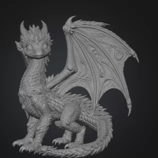 Royal Crimson Dragon STL File for 3D Print - Model thumbnail 9