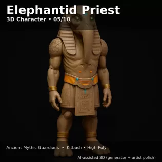 Ancient Mythic Guardians – 10x High-Poly Character Pack - Model thumbnail 10