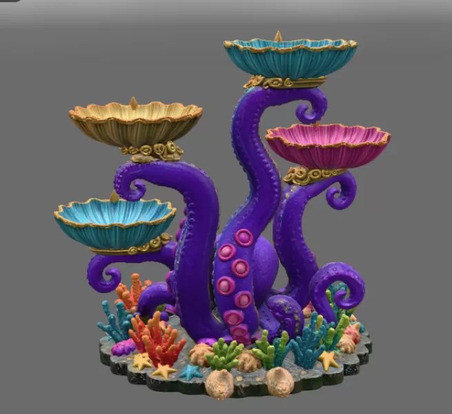 Magical Ocean Octopus Organizer STL File for 3D Print - Model preview 11