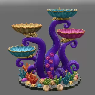Magical Ocean Octopus Organizer STL File for 3D Print - Model thumbnail 11