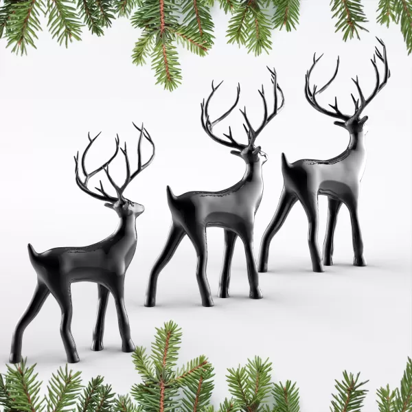 3 pcs. Miniature Deer Family, Christmas Decor Reindeer Set - Model preview 6