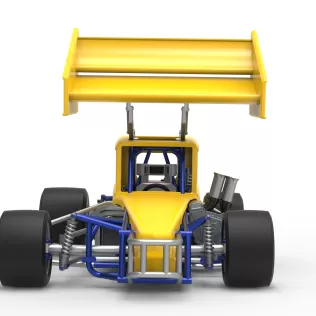 Vintage Winged Supermodified stock car Version 3 Scale 1:25 - Model thumbnail 7