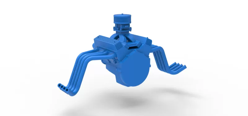 Engine V8 for vintage dragster Version 9 Scale 1:25 - Model preview 11