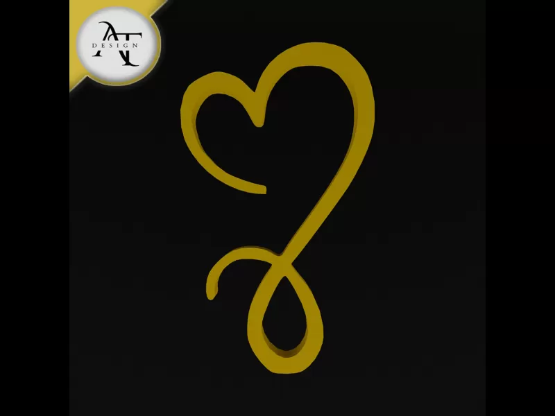 Simple Heart Symbol - 2D Art - Model preview 1