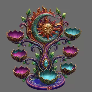 Celestial Sun and Moon Organizer STL File for 3D Print - Model thumbnail 8
