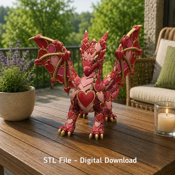 Heartwing Dragon STL File for 3D Print - Model preview 2