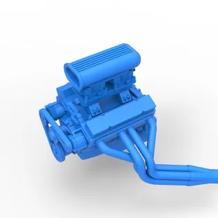 Engine V8 for vintage dragster Version 8 Scale 1:25 - Model thumbnail 2