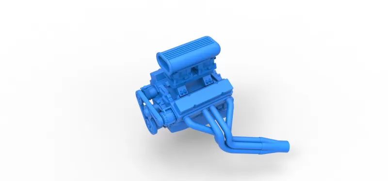 Engine V8 for vintage dragster Version 8 Scale 1:25 - Model preview 2
