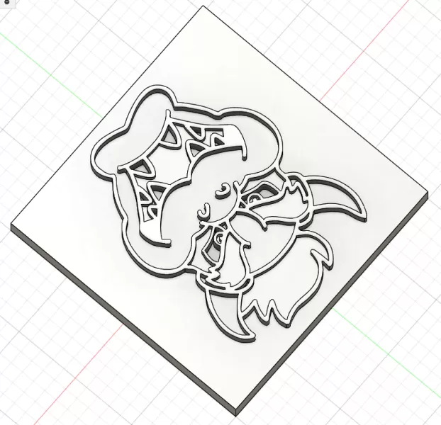 Plaque tête de Bowser - Model preview 2
