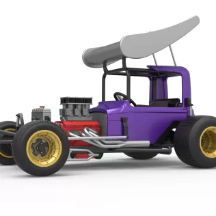 Vintage Winged Supermodified stock car for Dirt Scale 1:25 - Model thumbnail 2