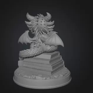 Reading Dragon STL File for 3D Print - Model thumbnail 10