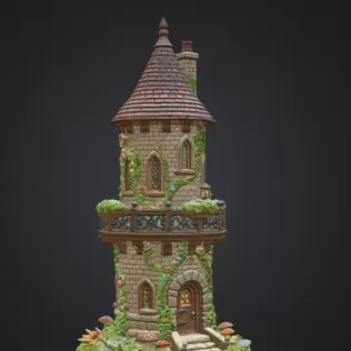 Enchanted Fantasy Tower STL File 3D Printable Fairy Tale Tower - Model thumbnail 6