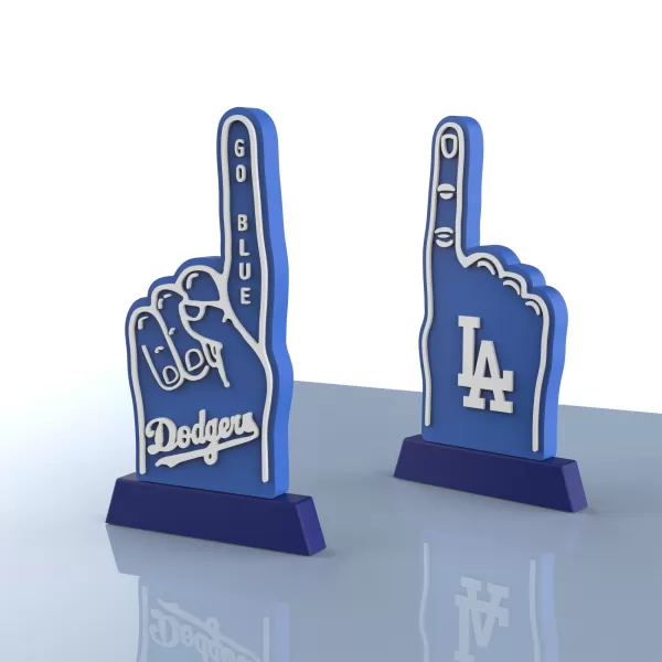 Los Angeles Dodgers Foam Finger Display, Go Blue Sports Fan - Model preview 1