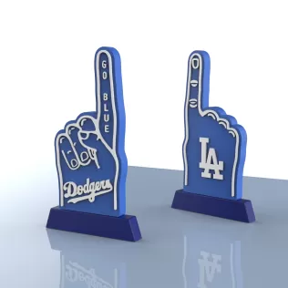 Los Angeles Dodgers Foam Finger Display, Go Blue Sports Fan