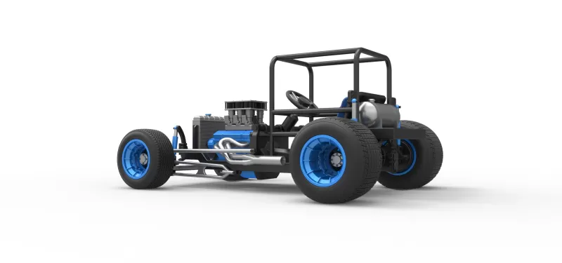 Vintage Dirt Supermodified stock car Base Scale 1:25 - Model preview 13