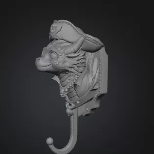 Pirate Dragon Key Holder STL File for 3D Print - Model thumbnail 9