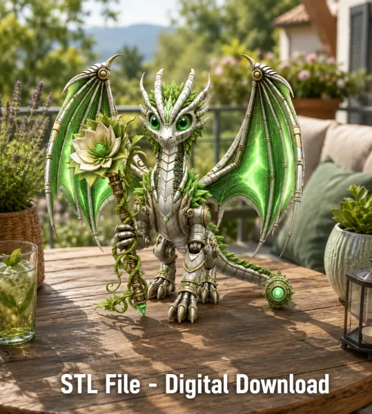 Verdant Arcane Dragon STL File for 3D Print - Model preview 4