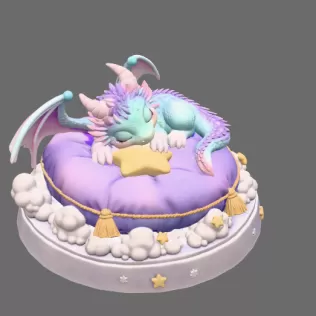 Sleeping Dream Dragon STL File 3D Print - Model thumbnail 5