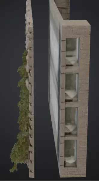 Stadtmauer mit feldsteine - Model preview 2