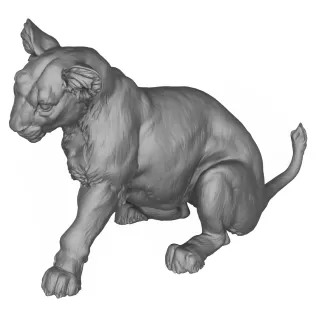 3D Printable Lion Cub - Model thumbnail 6