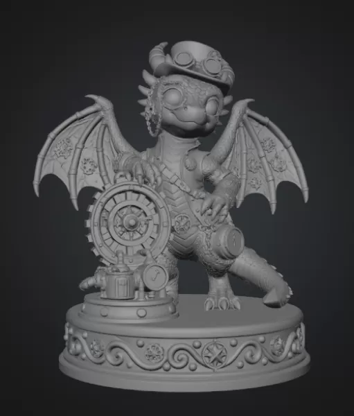 Clockwork Fantasy Dragon STL for 3D Printing - Model preview 10