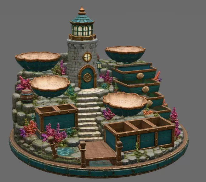 Lighthouse Jewelry Organizer STL File for 3D Print - Model preview 6