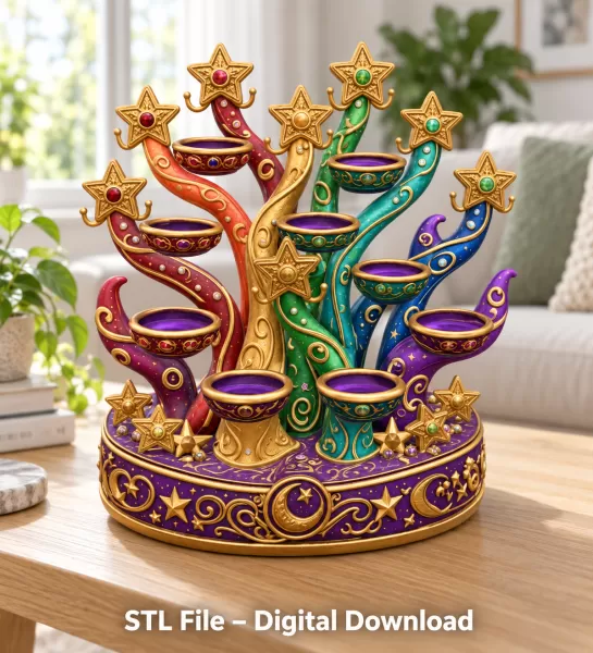 Celestial Star Tree Organizer STL File for 3D Print - Model preview 1
