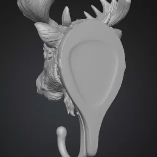 Steampunk Moose Head Wall Hook – High-Detail 3D Printable Sculpt - Model thumbnail 4