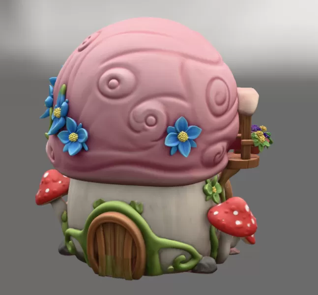 Enchanted Snail Shell Cottage STL File 3D Printable - Model preview 5