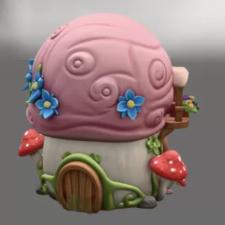 Enchanted Snail Shell Cottage STL File 3D Printable - Model thumbnail 5
