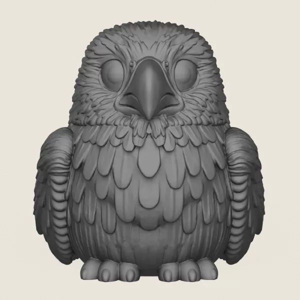 Baby Eagle Statue Print Ready 3D Model - Model preview 2