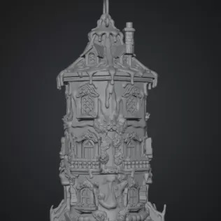 Fantasy Tower Lantern House STL File for 3D Print - Model thumbnail 8