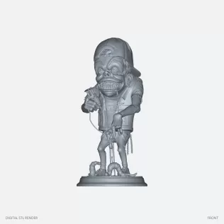 Grinning Fantasy Tattooist Figurine - STL