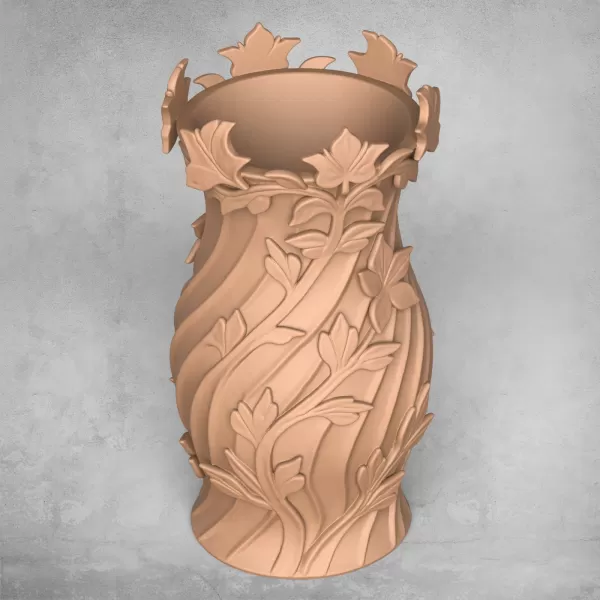Floral Flower Vase - Model preview 2