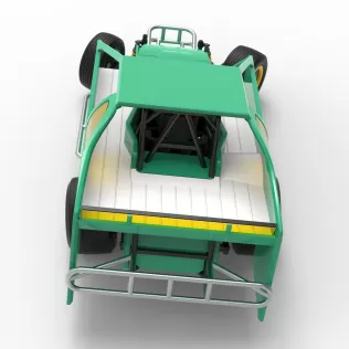 Northeast Dirt Modified stock car while turning V2 Scale 1:25 - Model thumbnail 17