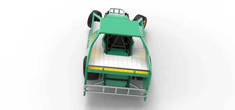 Northeast Dirt Modified stock car while turning V2 Scale 1:25 - Model preview 17