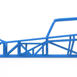 Frame of Vintage Supermodified stock car Version 3 Scale 1:25 - Model thumbnail 6
