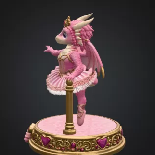 Ballerina Dragon Princess STL File for 3D Printing - Model thumbnail 5