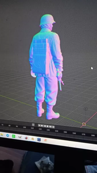 Waffen-XX Soldier Standing Guard STL - Model preview 4