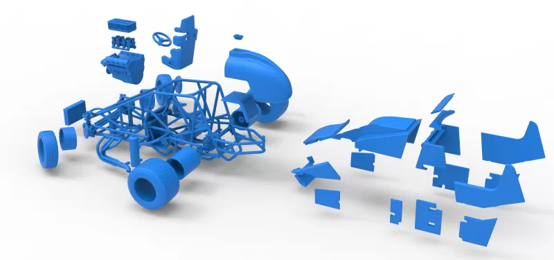 Dirt Silver Crown Car while turning Scale 1:25 - Model preview 29