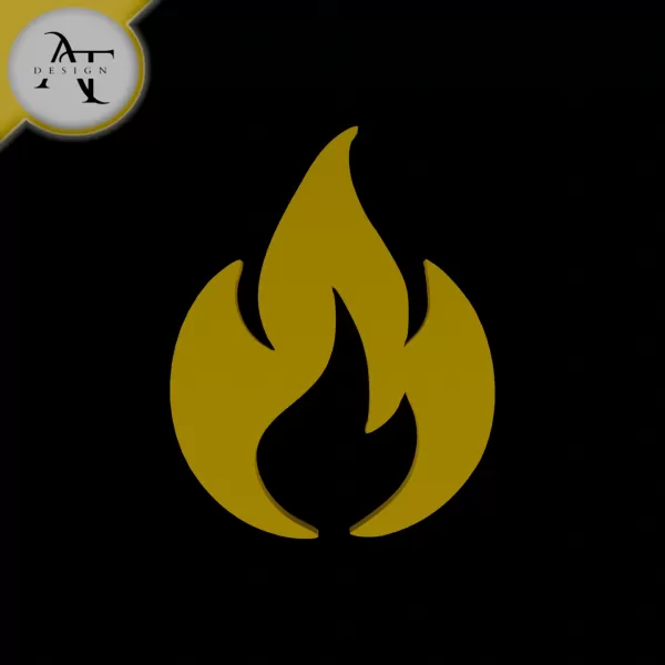 Simple Flame Symbol - 2D Art - Model preview 1